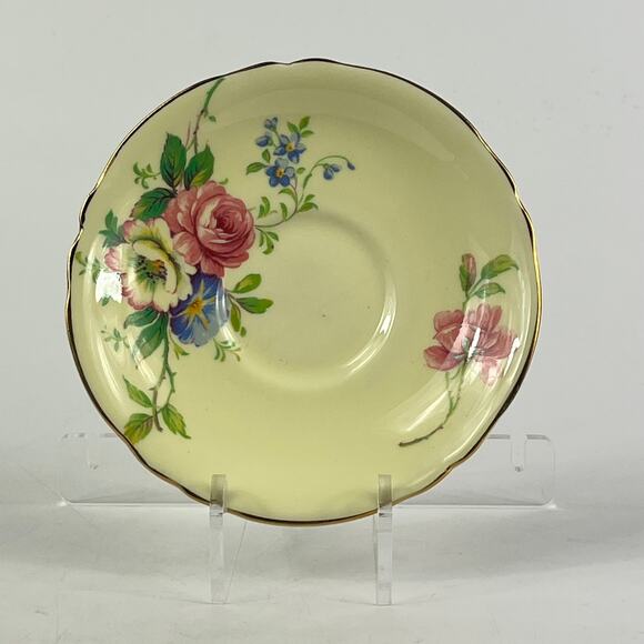 Paragon CS298 Double Warrant Cabbage Rose Mint Green Tea Cup Saucer Set England - Picture 1 of 6